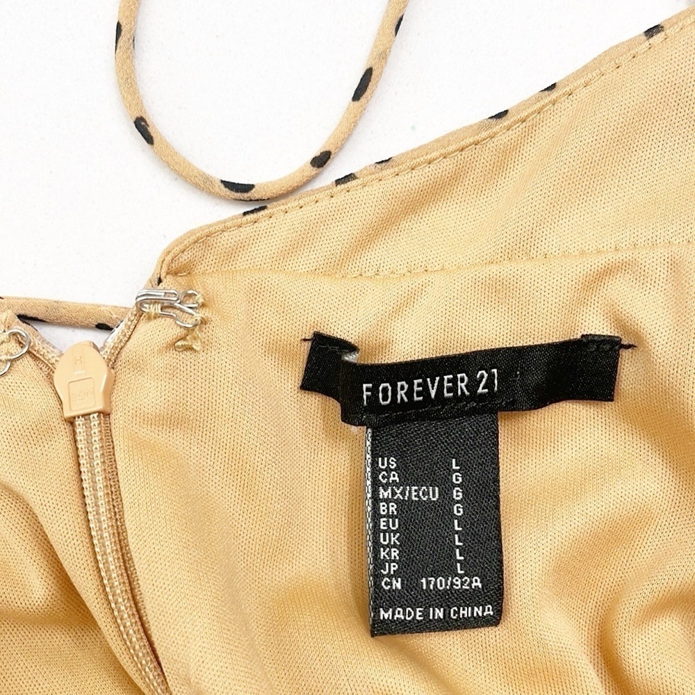 Forever 21 tan/black dot print dress - Picture 4 of 5